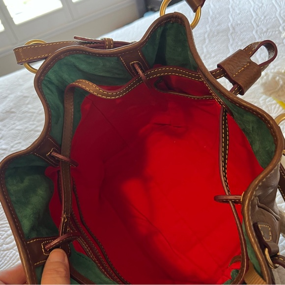 Dooney & Bourke Brown Leather Shoulder tote Leather Bag with mini purse - Picture 7 of 16